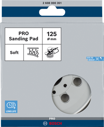 Bosch PRO Schleifpad weich 125 mm mit 8 Löchern.