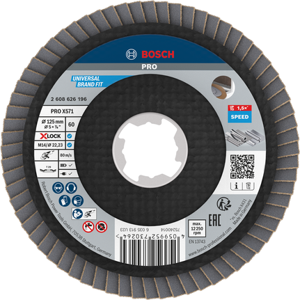 Bosch PRO X571 X-Lock 125 mm G60 Schrägscheiben-Scheibenbremse.
