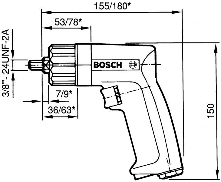 Druckluft-Bohrmaschine 320 Watt