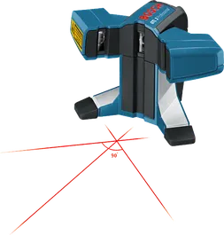 Fliesenlaser, der rote Linien aussendet.