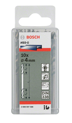 Forets Bosch HSS-G à double extrémité de 4 mm.