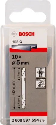 Pack de forets à métaux Bosch HSS-G 5 mm.