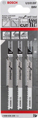 Jeu de lames de scie sauteuse Bosch U 101 BF.