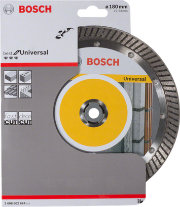 Disque à tronçonner diamanté Bosch Universal 180 mm.