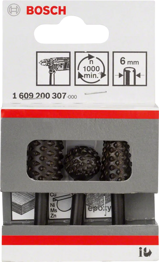 Jeu de 3 fraises à main levée Bosch 16 mm.