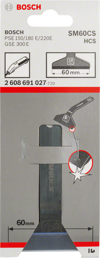 Lame de racloir Bosch SM 60 CS 60 mm pour la coupe et le raclage.