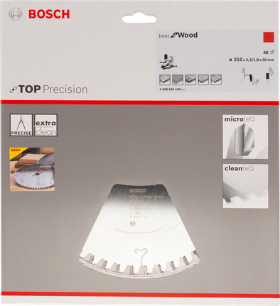 Lame de scie circulaire Bosch Top Precision Best for Wood 210×2,3/1,8×30 mm 48T.