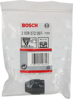 Mandrin de rechange Bosch 0,5–6 mm.