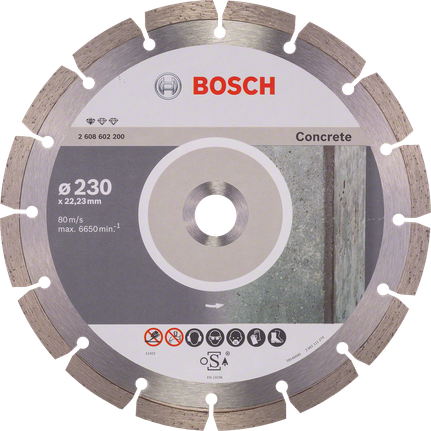 Disque à tronçonner diamanté Bosch Standard pour béton 230 mm.