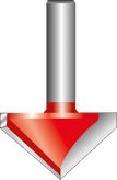 Fraise à rainurer en V Bosch Expert pour bois, angle de 90°.