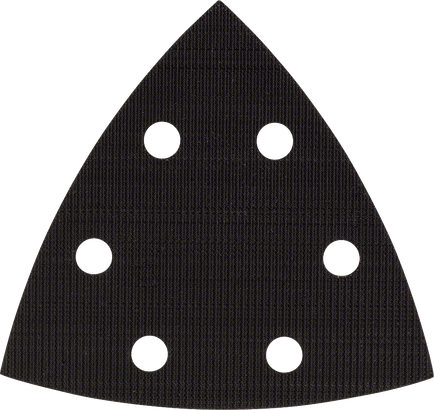 Plateau de ponçage Bosch avec six trous d'extraction de poussière.