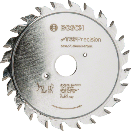 Lame de rainurage Bosch Top Precision pour panneaux laminés 125 mm.