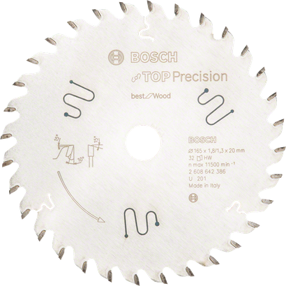 Lame de scie circulaire Bosch Top Precision Best for Wood 165 mm.