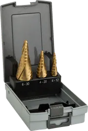 Coffret de 3 forets étagés HSS-TiN Bosch en coffret.
