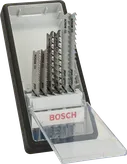Jeu de 6 lames de scie sauteuse Bosch Robust Line pour bois et métal.