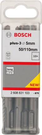 Pack de forets pour marteau perforateur Bosch SDS plus-3 5 mm.