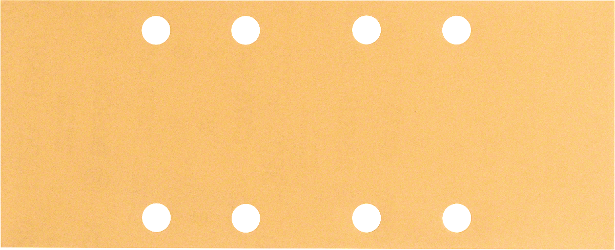 Feuille abrasive Bosch avec 8 trous d'extraction de poussière.