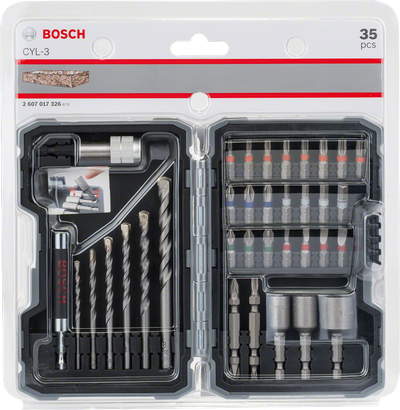 Coffret de 35 embouts de perceuse et de tournevis Bosch CYL-3.