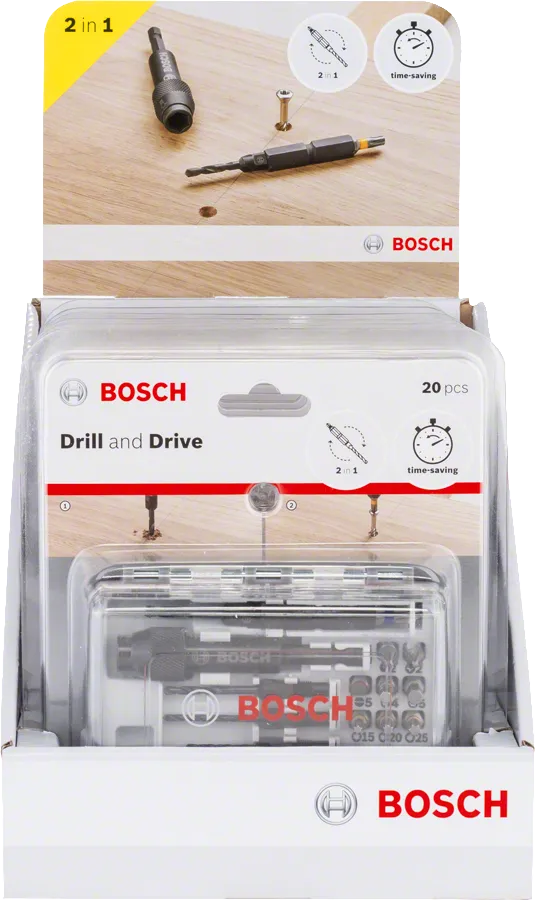 Jeu de 20 forets Bosch Drill and Drive 2 en 1.