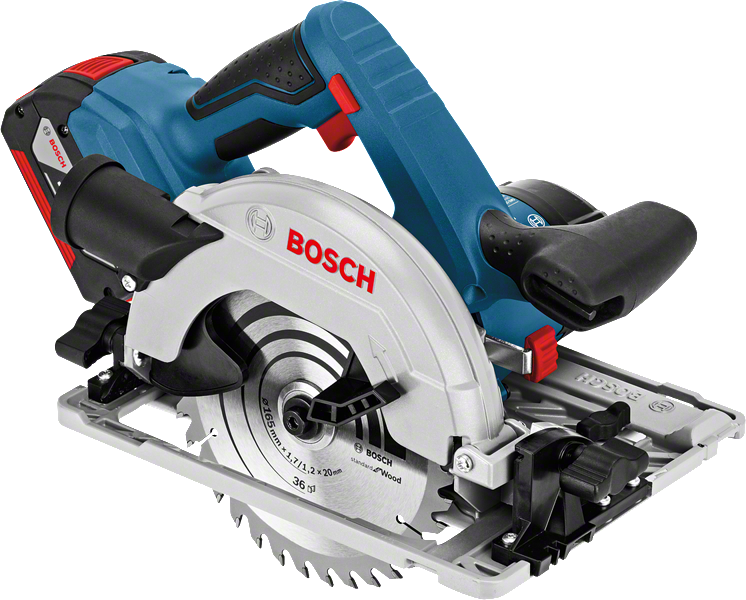 Scie circulaire sans fil Bosch GKS 18 V-LI pour la coupe du bois.