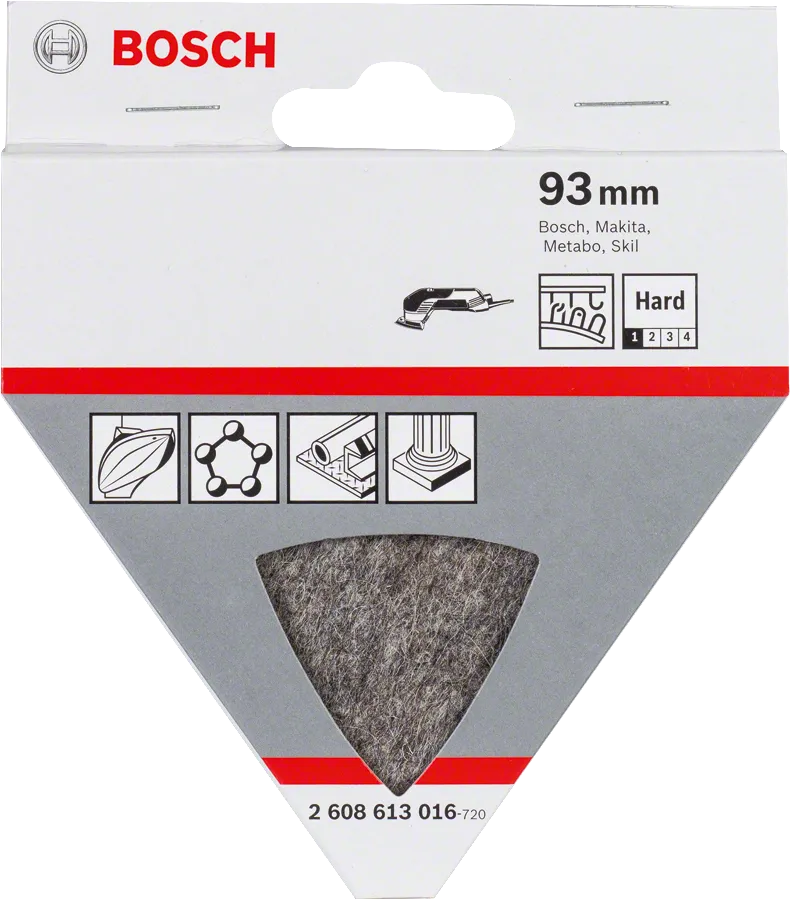 Tampon de polissage en feutre doux Bosch 93 mm pour outils multifonctions.