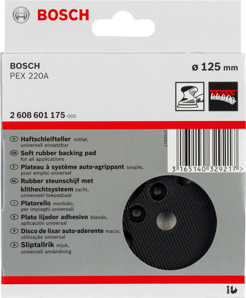 Plateau de support en caoutchouc souple Bosch 125 mm.