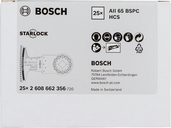 Lame de scie plongeante Bosch HCS AII 65 BSPC pour bois dur.