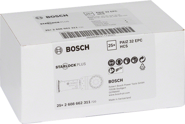 Lames de scie plongeante Bosch PAIZ 32 EPC HCS.