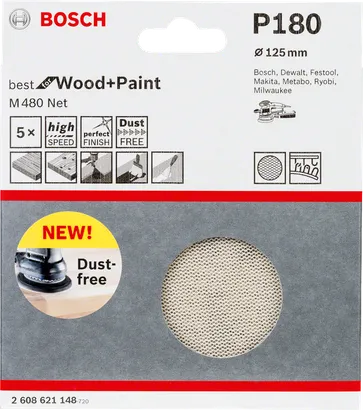 Feuille abrasive Bosch P180 125mm.