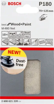 Feuille abrasive Bosch P180 70×125mm.