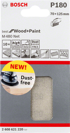 Feuille abrasive Bosch P180 70×125mm.