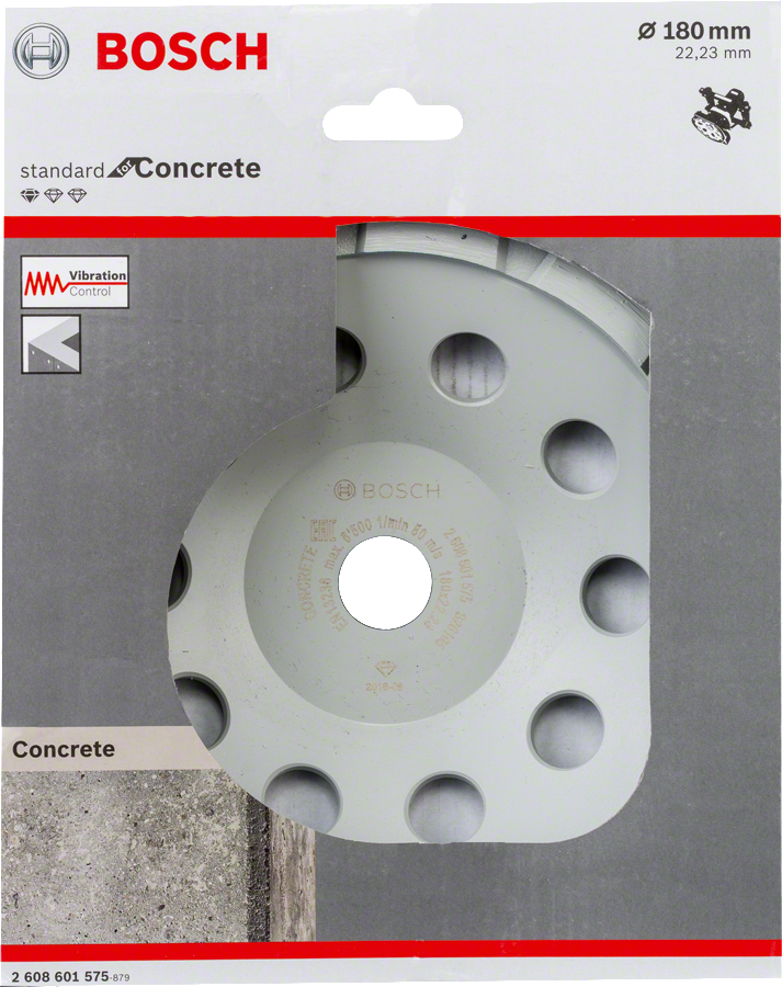 Meule diamantée Bosch Standard pour béton 180 mm.