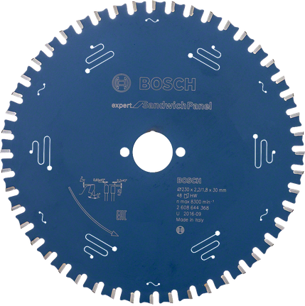 Lame de scie Bosch EX SH H 230x30-48 pour panneaux sandwich.