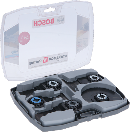 Ensemble de coupe multifonctions Bosch 5 pièces pour bois et métal dans un coffret.