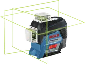 Outil de nivellement laser Bosch GLL 3-80 CG avec lignes vertes.