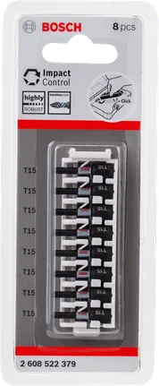 Jeu d'embouts Bosch Impact Control T15.