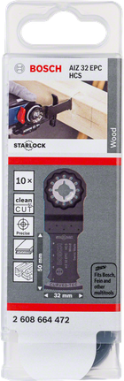 Jeu de lames de scie Bosch AIZ 32 EPC HCS pour des coupes de bois nettes.