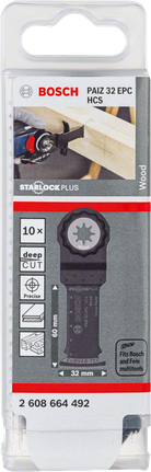 Lame de coupe pour bois Bosch PAIZ 32 EPC HCS Starlock Plus.
