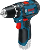 Perceuse sans fil Bosch GSR 12V-15 avec poignée ergonomique.