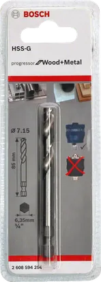 Foret pilote Bosch HSS-G Ø 7,15 × 85 mm.