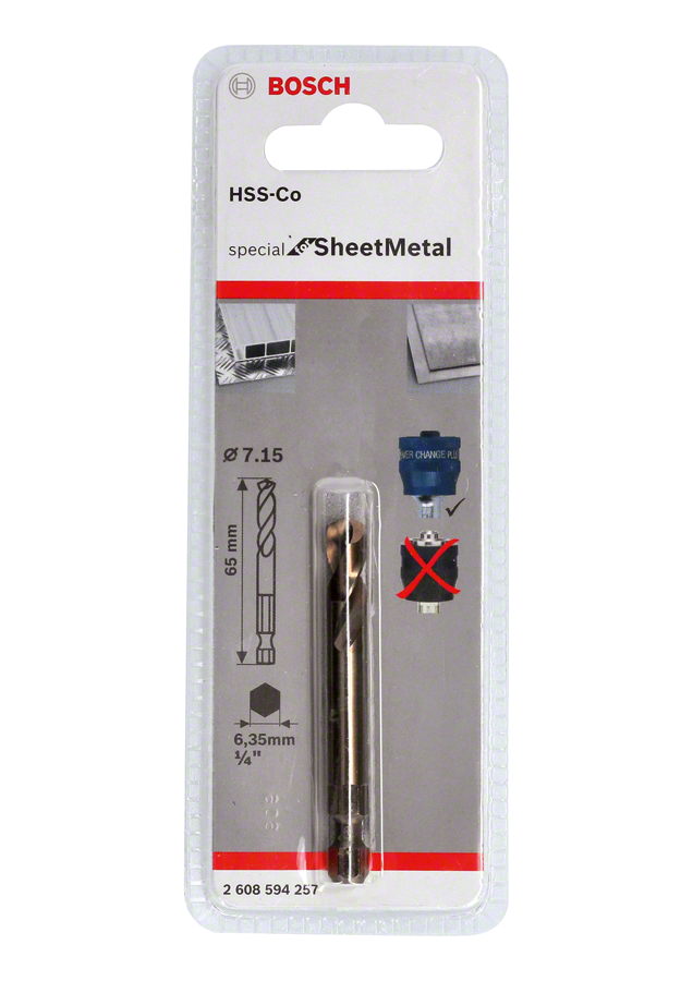 Foret pilote Bosch Plus HSS-Co 7,15 mm pour tôlerie.