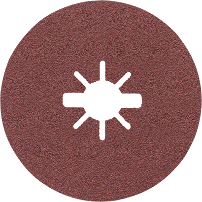 Disque de ponçage Bosch avec trou central en forme d'étoile.