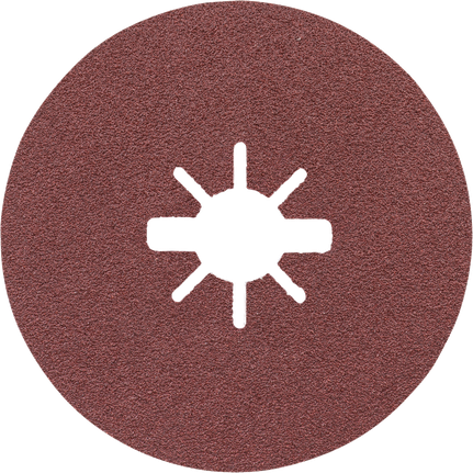 Disque de ponçage Bosch avec trou central en forme d'étoile.