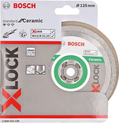 Disque à tronçonner en céramique Bosch X-LOCK pour meuleuses de 125 mm.