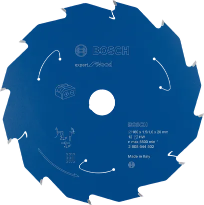 Lame de scie circulaire Bosch Expert for Wood 160 mm, 12 dents ATB.