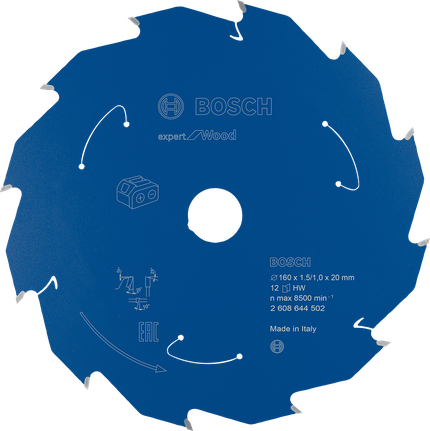 Lame de scie circulaire Bosch Expert for Wood 160 mm, 12 dents ATB.