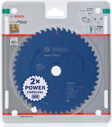 Lame de scie Bosch Expert for Wood 184×20 T48.