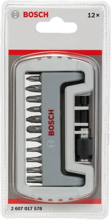 Jeu de 12 embouts de tournevis et porte-embouts Bosch .