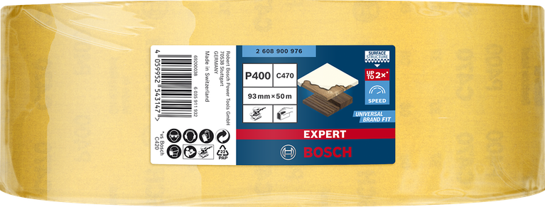 Rouleau de papier abrasif Bosch EXPERT C470 93 mm x 50 m G 400.