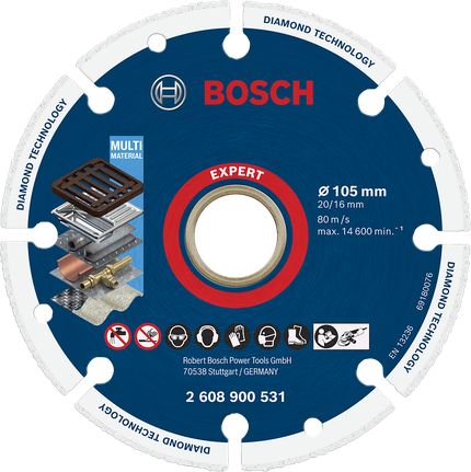 Disque à tronçonner diamanté Bosch EXPERT 105 mm.